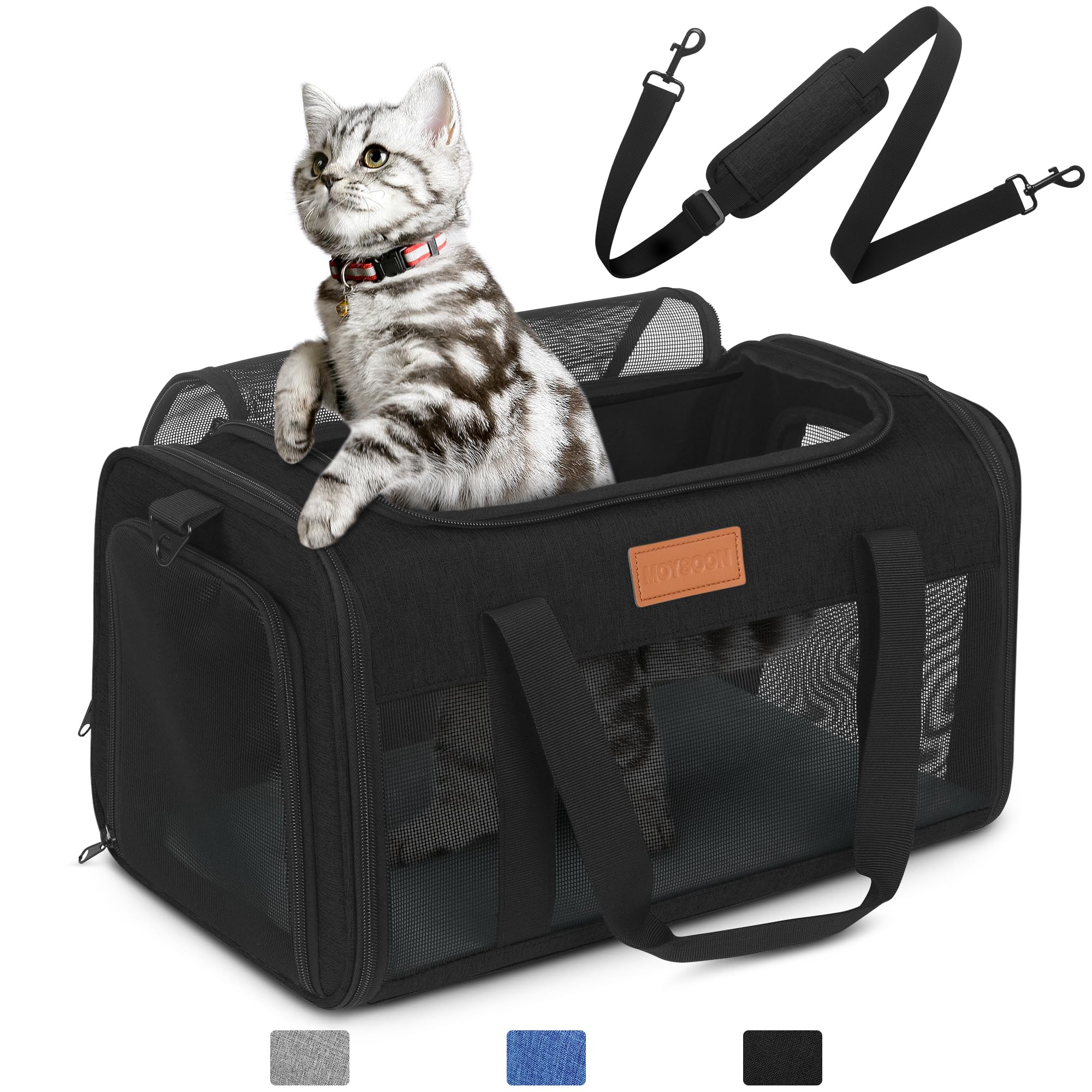 Petux portador de mascotas con aprobación de aerolínea y entrada superior para acceso rápido