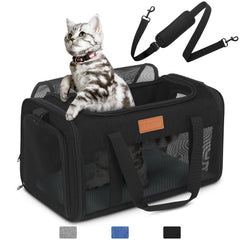 Petux portador de mascotas con aprobación de aerolínea y entrada superior para acceso rápido