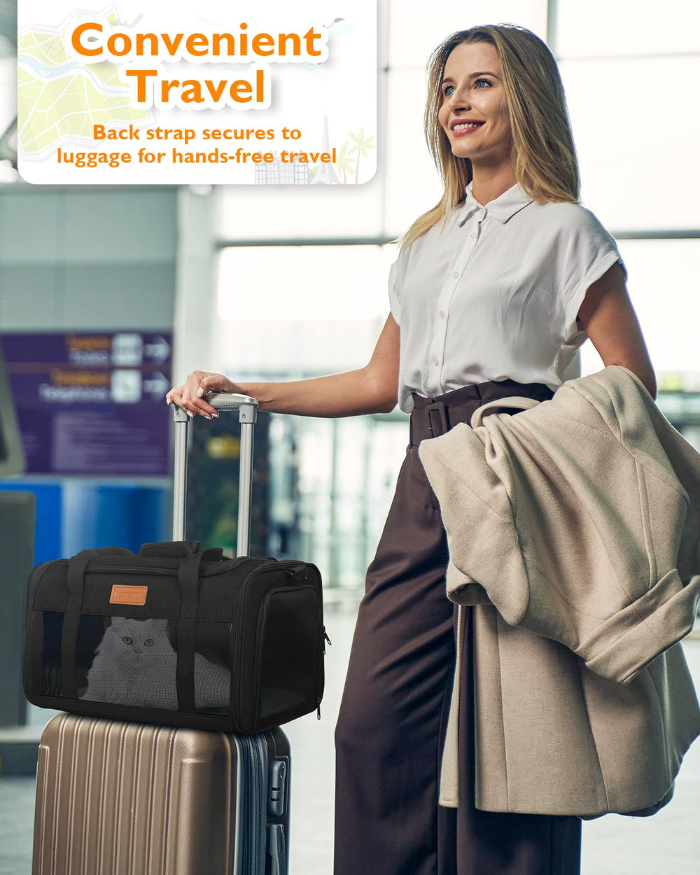 Petux portador de mascotas colchón removible para comodidad