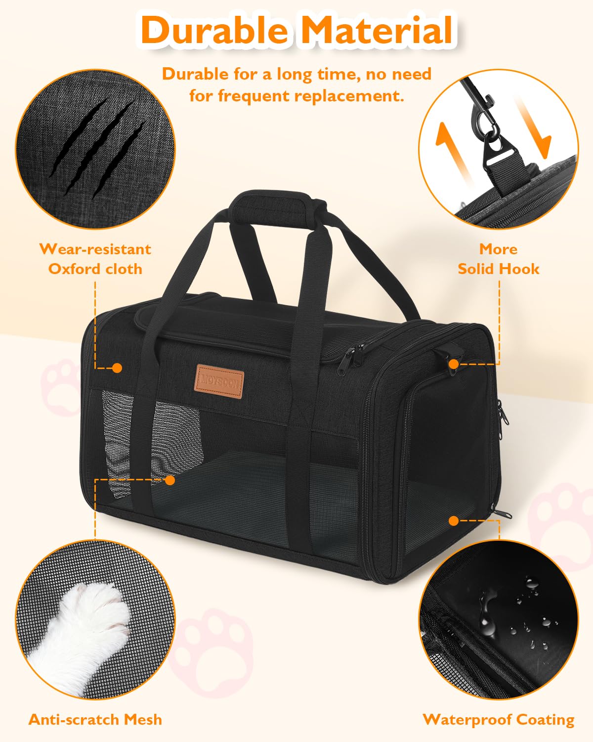 Petux portador de mascotas funda de tela Oxford resistente al agua