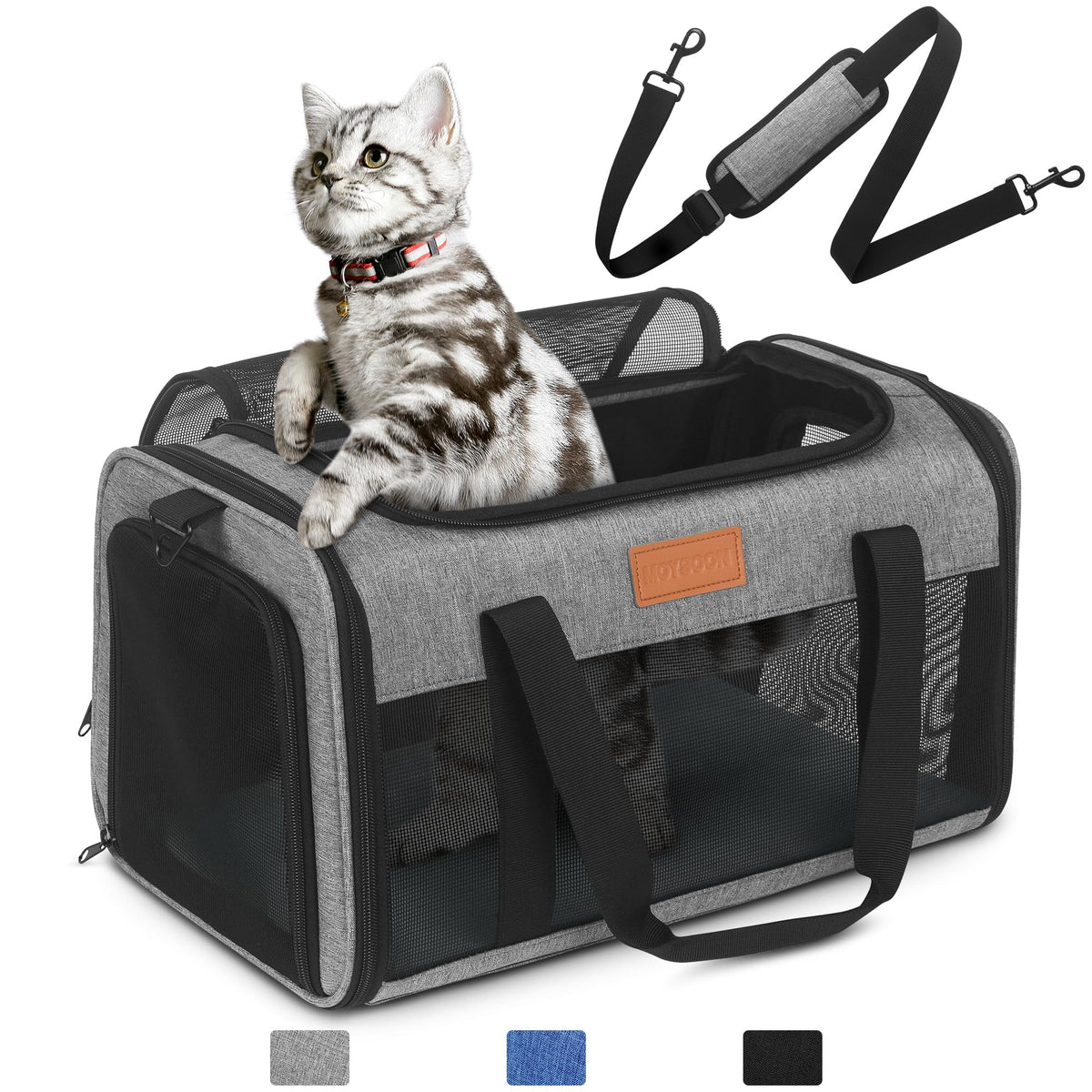 Petux transportín para aerolíneas bajo asiento, práctico y estable para mascotas