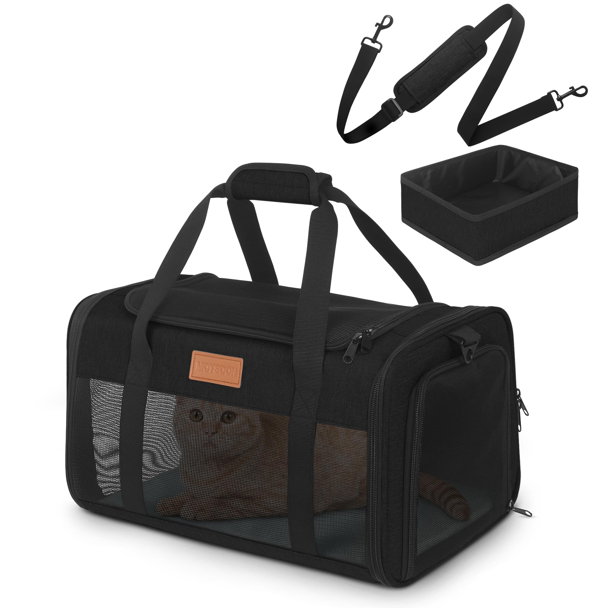Transportín PETUX para mascotas bajo asiento, cómodo para viajar en cabina