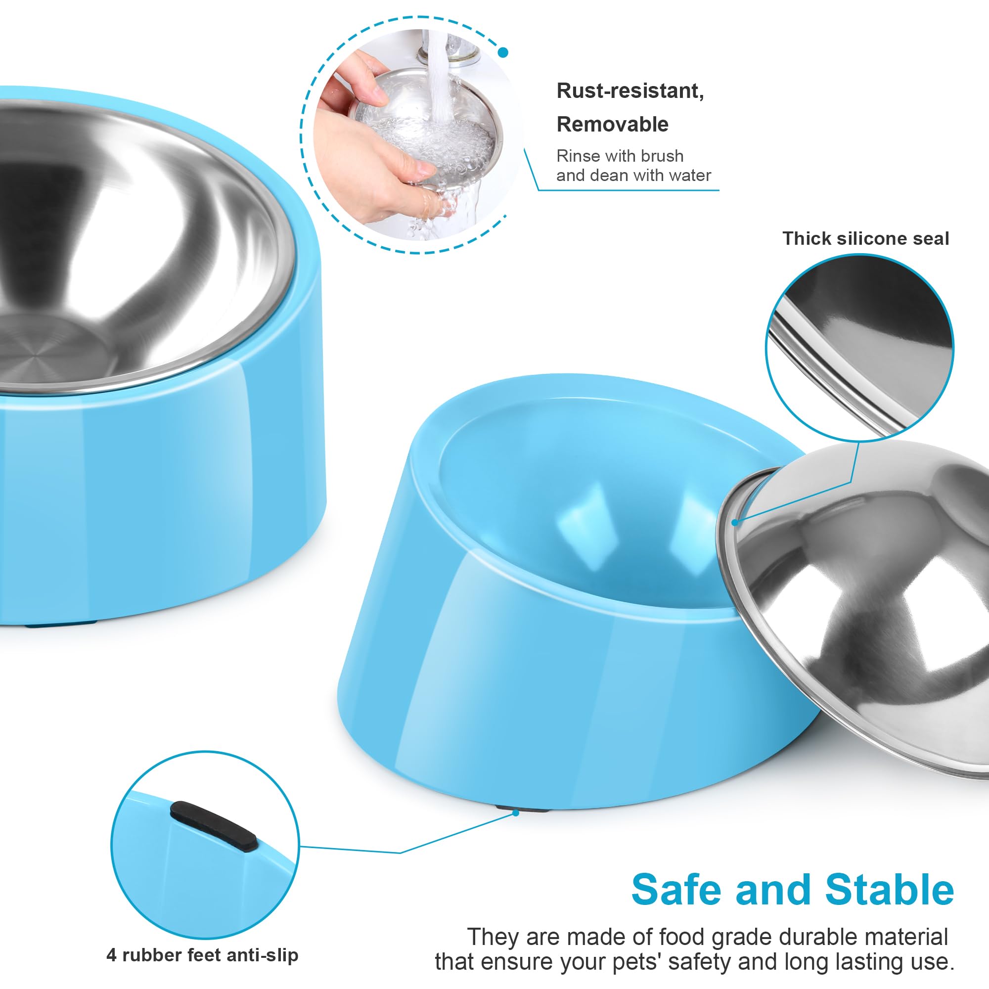 Petvillage tazón acero inoxidable duradero y seguro para alimento.