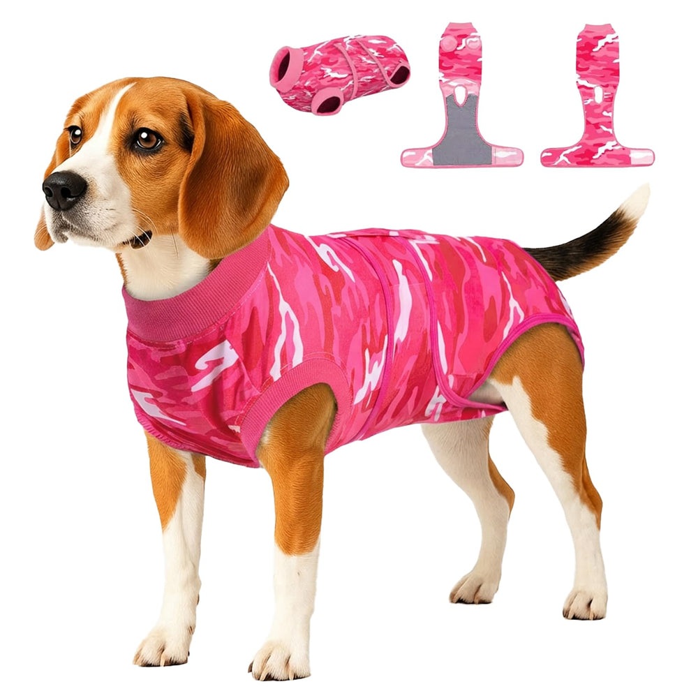 PetWarm prenda para perro camuflaje rosa M para recuperación, ayuda a evitar lamido.
