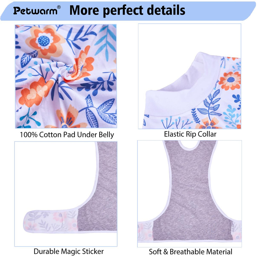 PetWarm diseño floral naranja para uso diario tras cirugía o rasguños