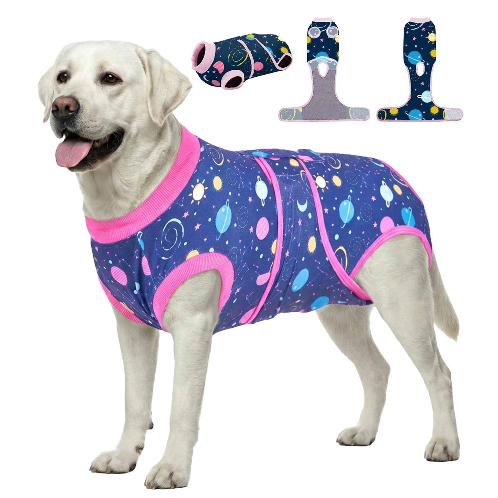 PetWarm traje de recuperación galaxia rosa para la piel y comodidad.