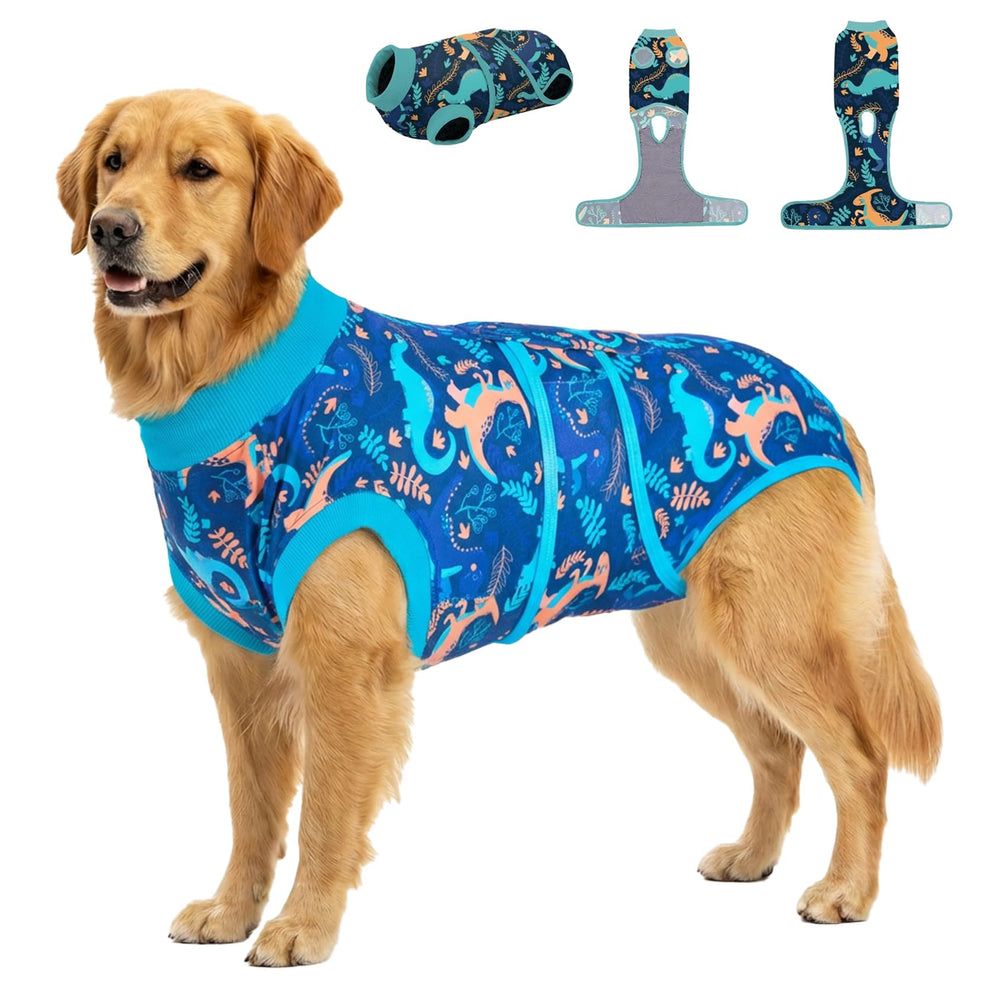 PetWarm traje de recuperacion para perro, patron dinosaurio, comodo y transpirable