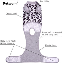 PetWarm tejido transpirable para perro, ideal para recuperación sin irritación.