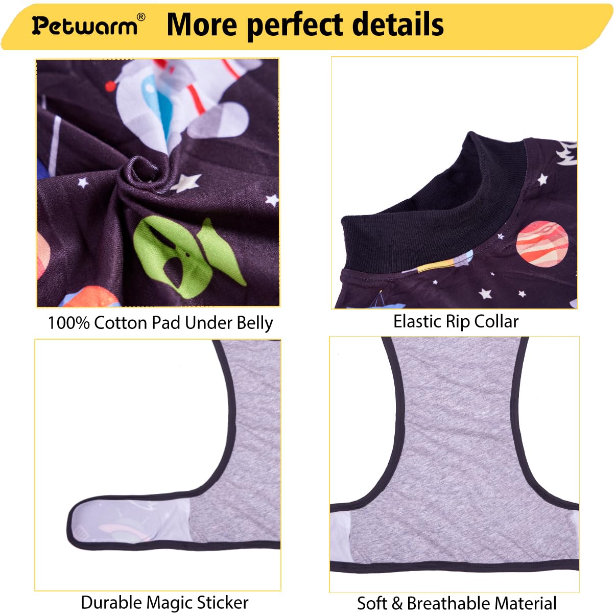 PetWarm traje recuperación para perros, abdomen, protección suave para áreas sensibles