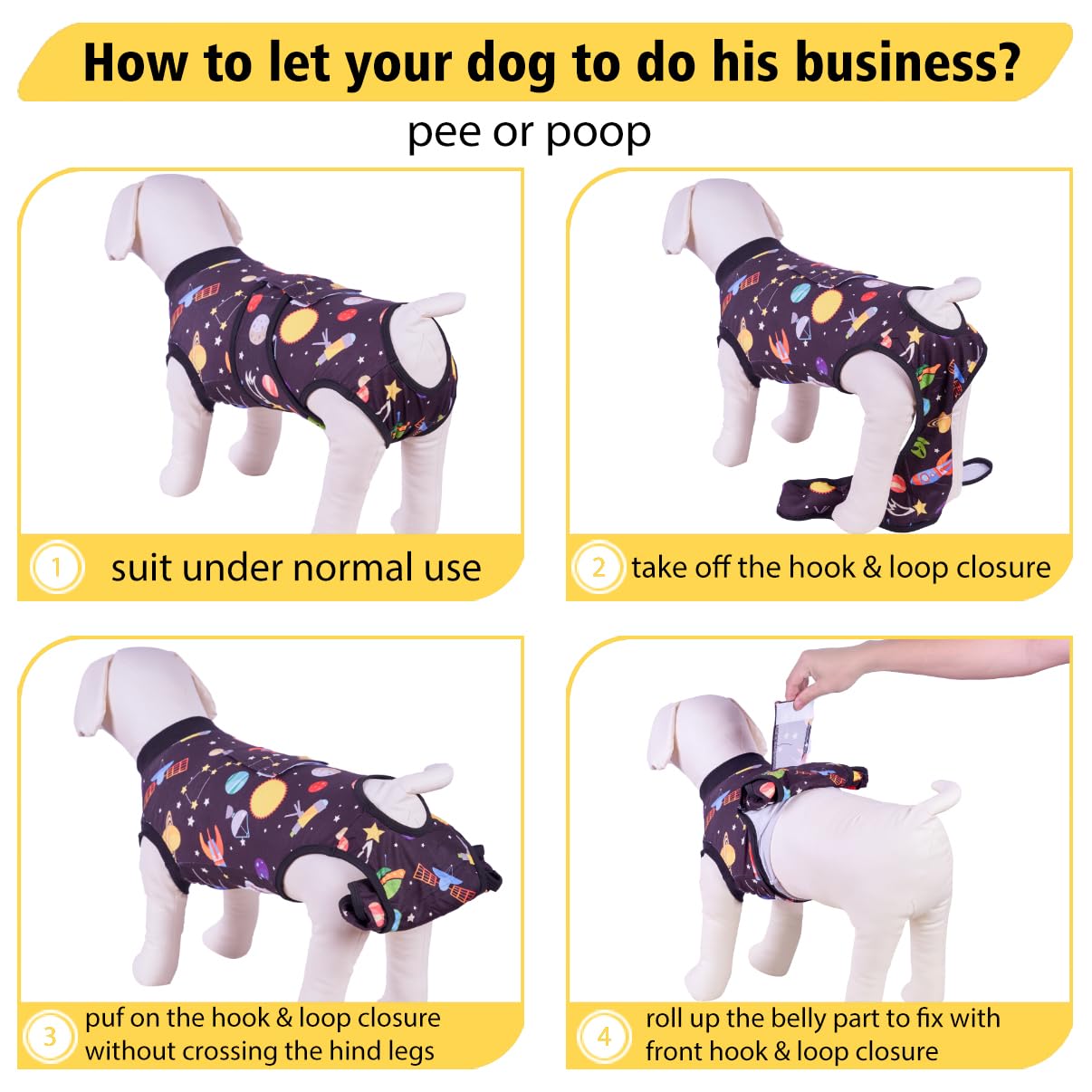 PetWarm traje recuperación para perros, color negro, aspecto moderno para volver a salir