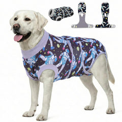 PetWarm traje recuperación perro cósmico gris 2XL, cómodo para periodo postoperatorio.