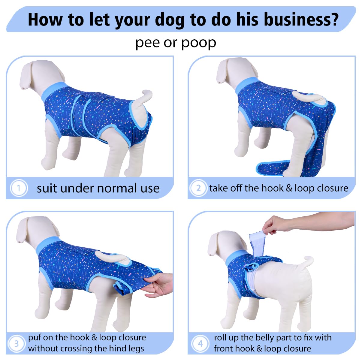 PetWarm traje recuperación para perro, vista lateral, diseño ligero facilita comer y moverse