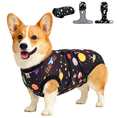 PetWarm traje de recuperación para perros negro, talla L, ideal para comodidad postoperatoria.