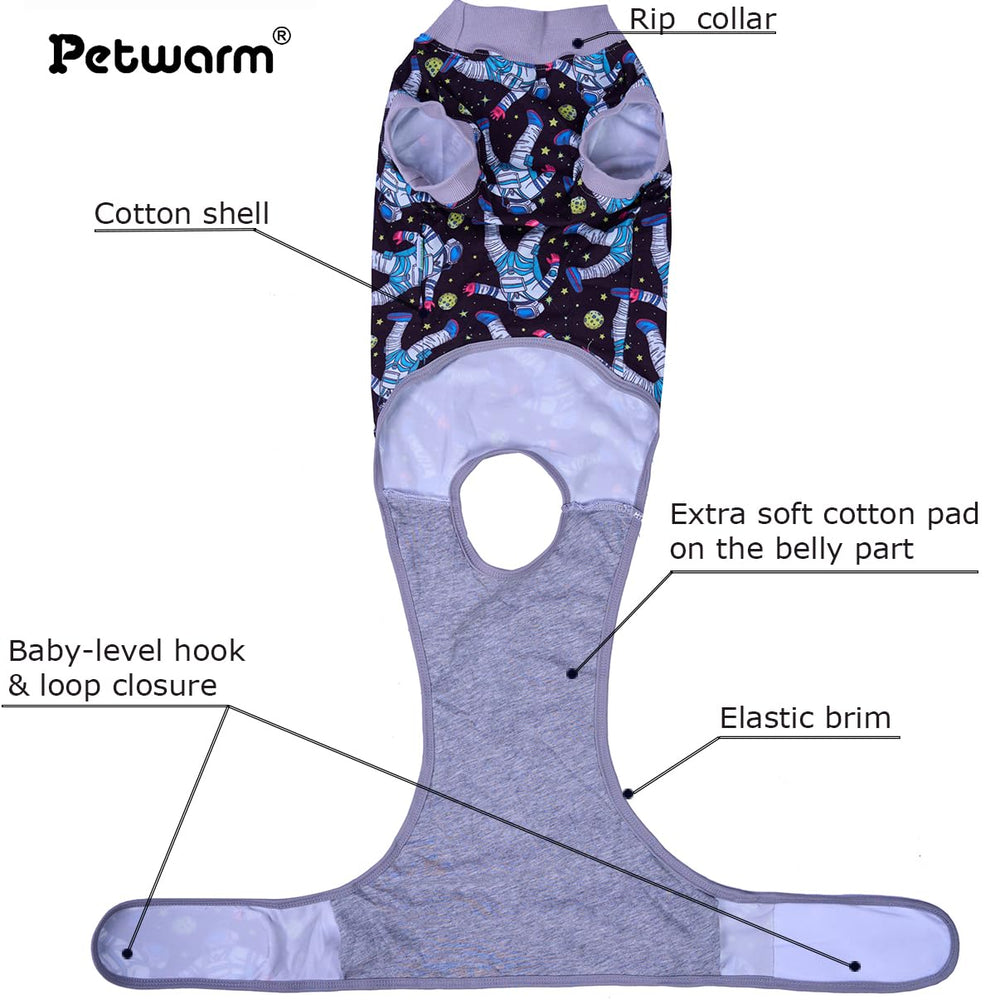 PetWarm traje con patrón cósmico, ajuste de espalda para ponérselo fácilmente.