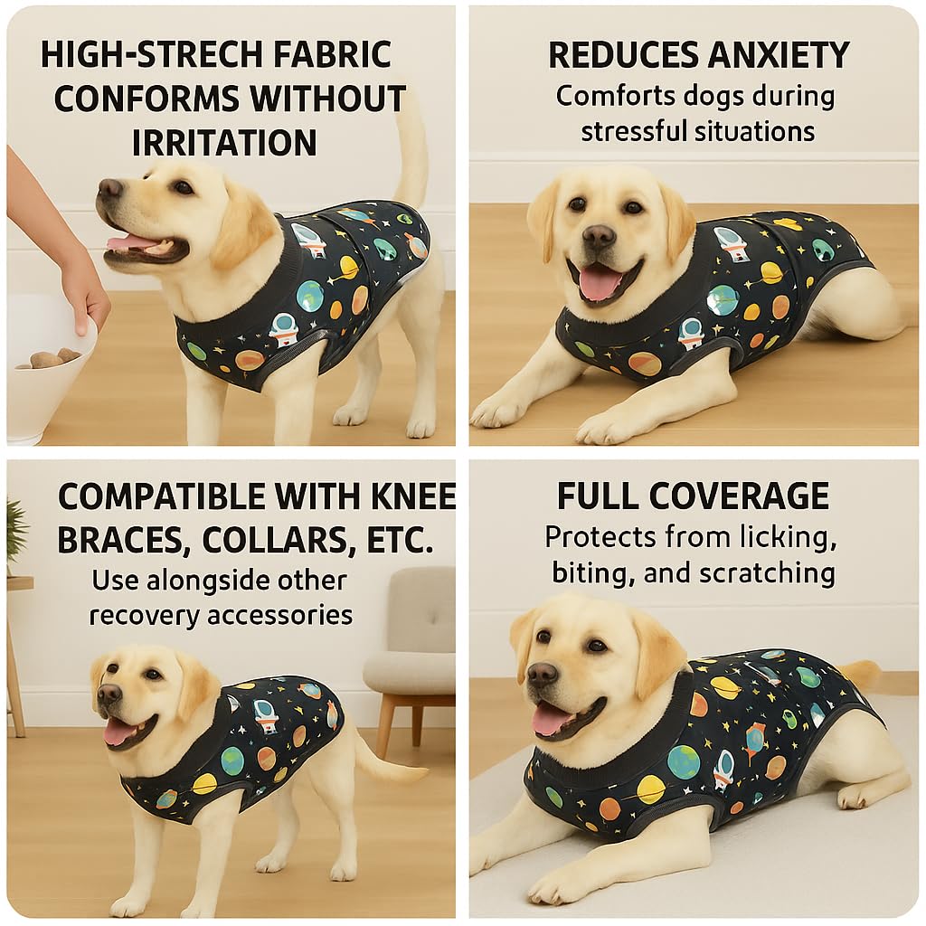 PetWarm traje recuperación para perros, tela de algodón, cómodo y suave al tacto