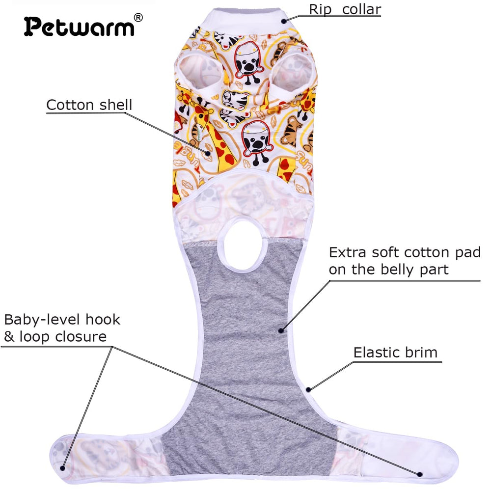 PetWarm traje con patrón zoo rojo-blanco para perros, cómodo y visualmente llamativo