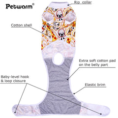 PetWarm traje con patrón zoo rojo-blanco para perros, cómodo y visualmente llamativo