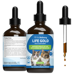 Pet Wellbeing Life Gold para gatos detox suave en frasco