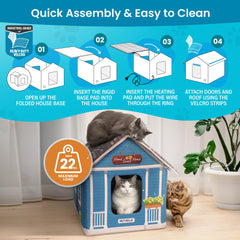 PETYELLA Deluxe con doble puertas, facilita entrar y ventilar el refugio para gatos.