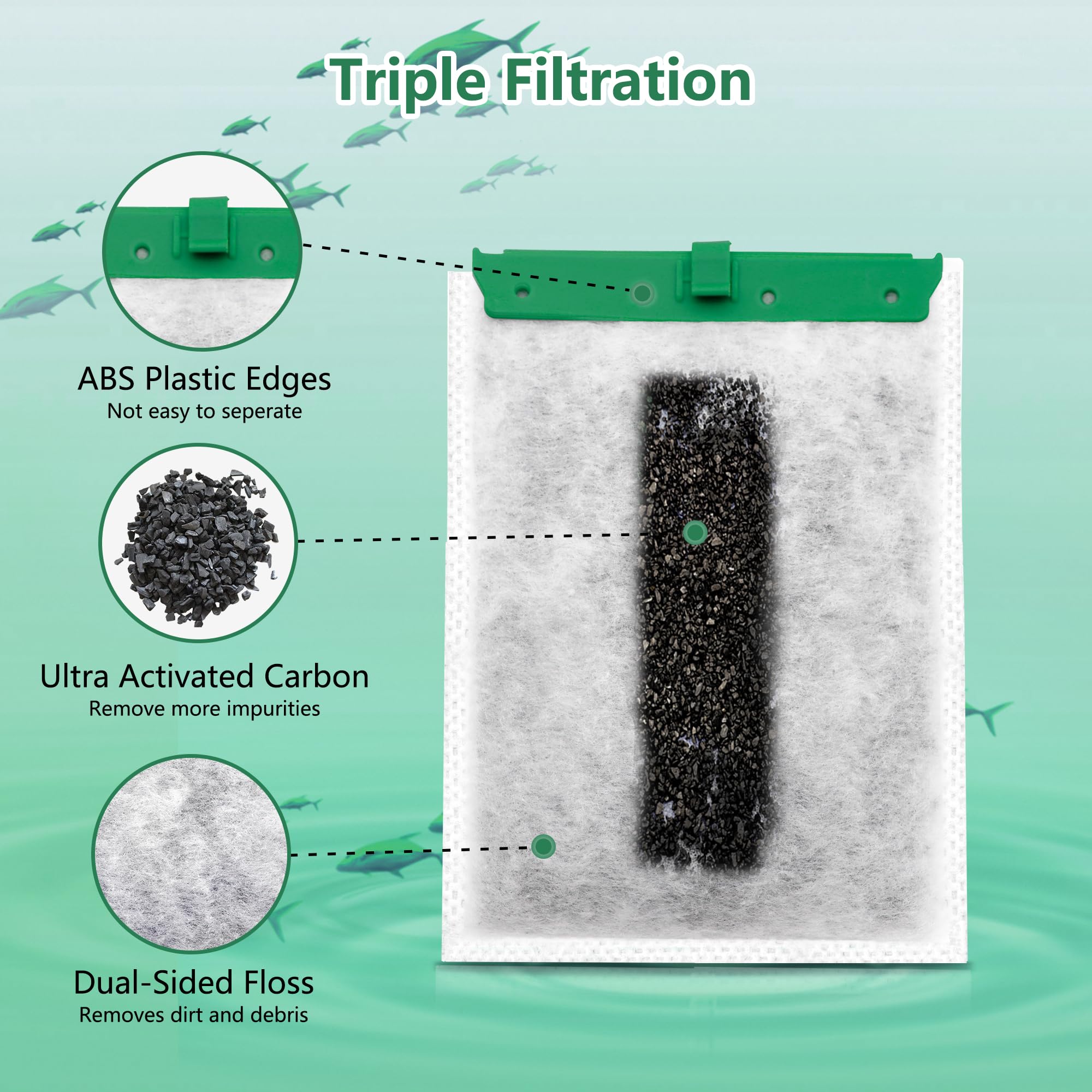 pewyoke cartuchos con malla fina y carbón activo, eliminan olores y decoloración del agua.