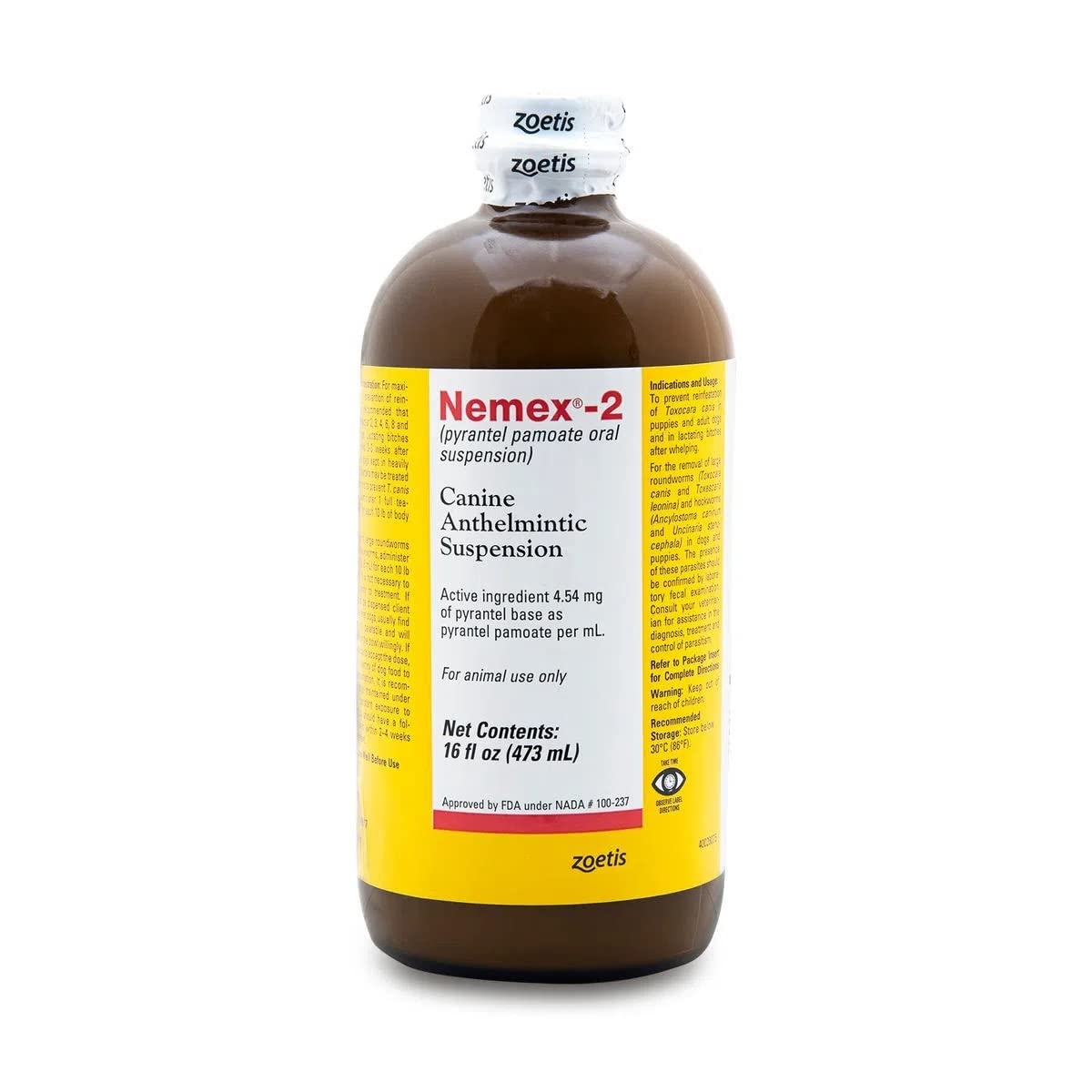 Pfizer Nemex 2-16 oz: botella de suspensión para perros, fácil de administrar