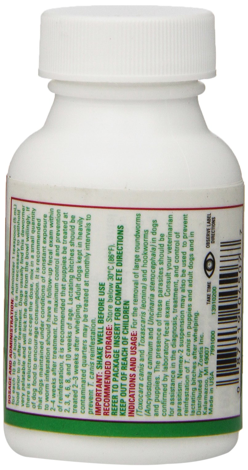 Pfizer Nemex-2, mezclar con comida, opción práctica para perros pequeños.