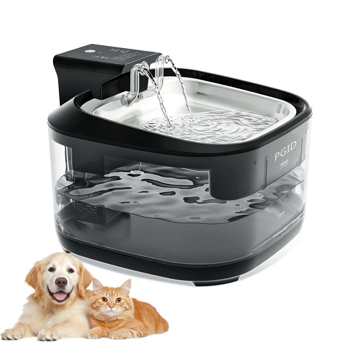 PGID bebederos gatos inalámbrico – diseño sin cables para beber donde sea