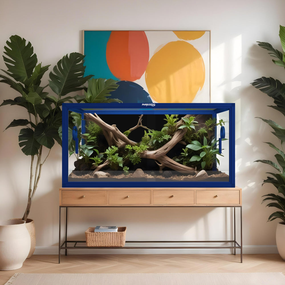 Phailozoo terrario 50 galones para dragón barbudo, sellado con silicona para seguridad