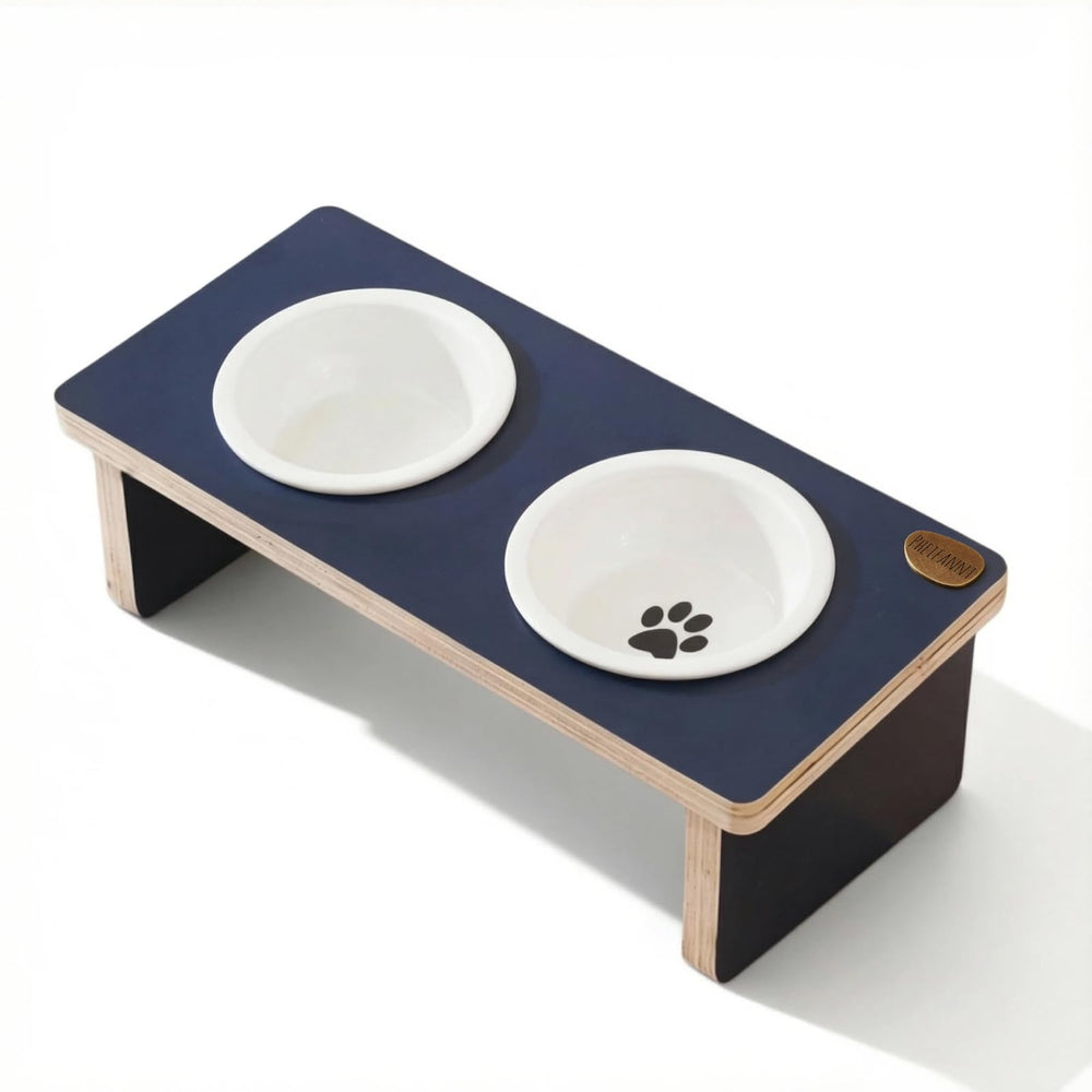 Pheifannt soporte elevado para perros con tazones cerámicos, favorece postura cómoda durante la comida
