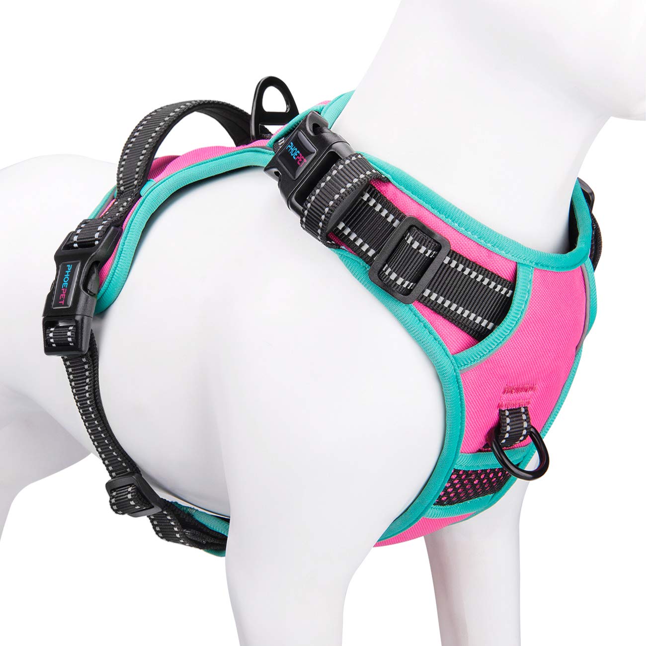 PHOEPET arnés para perro sin tirones, cómodo y seguro, color rosa.