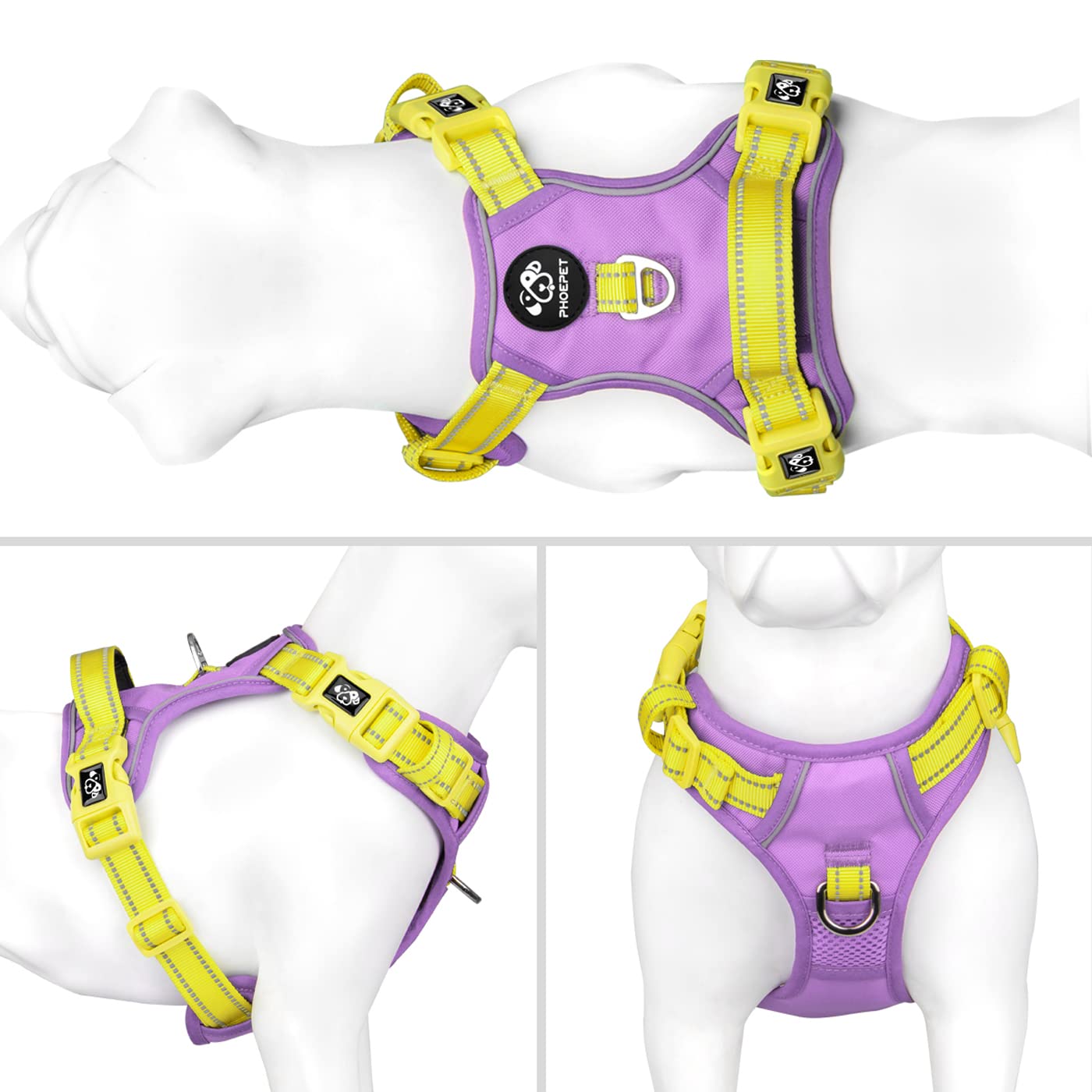 PHOEPET arnés reflectivo para perros, mejora la visibilidad durante paseos nocturnos.