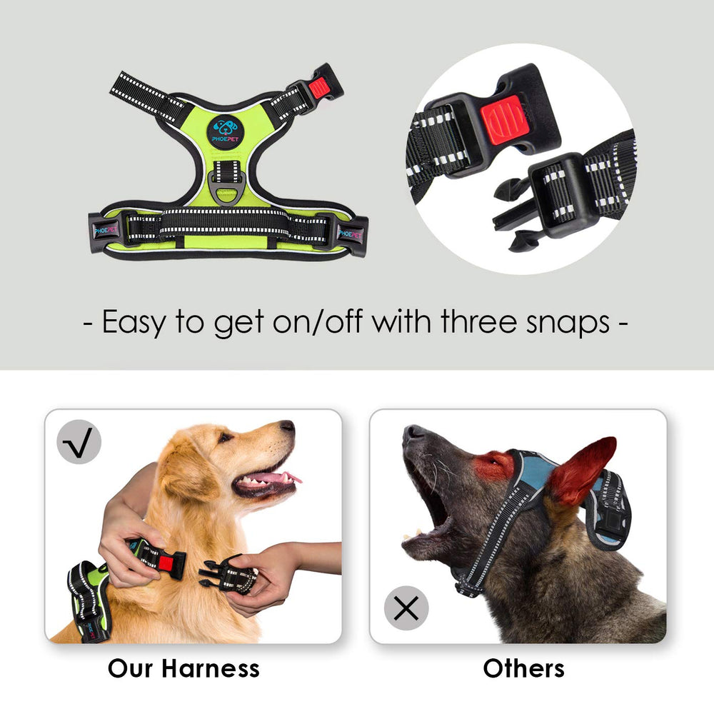 PHOEPET arnés con tres hebillas ergonómicas facilita ponérselo
