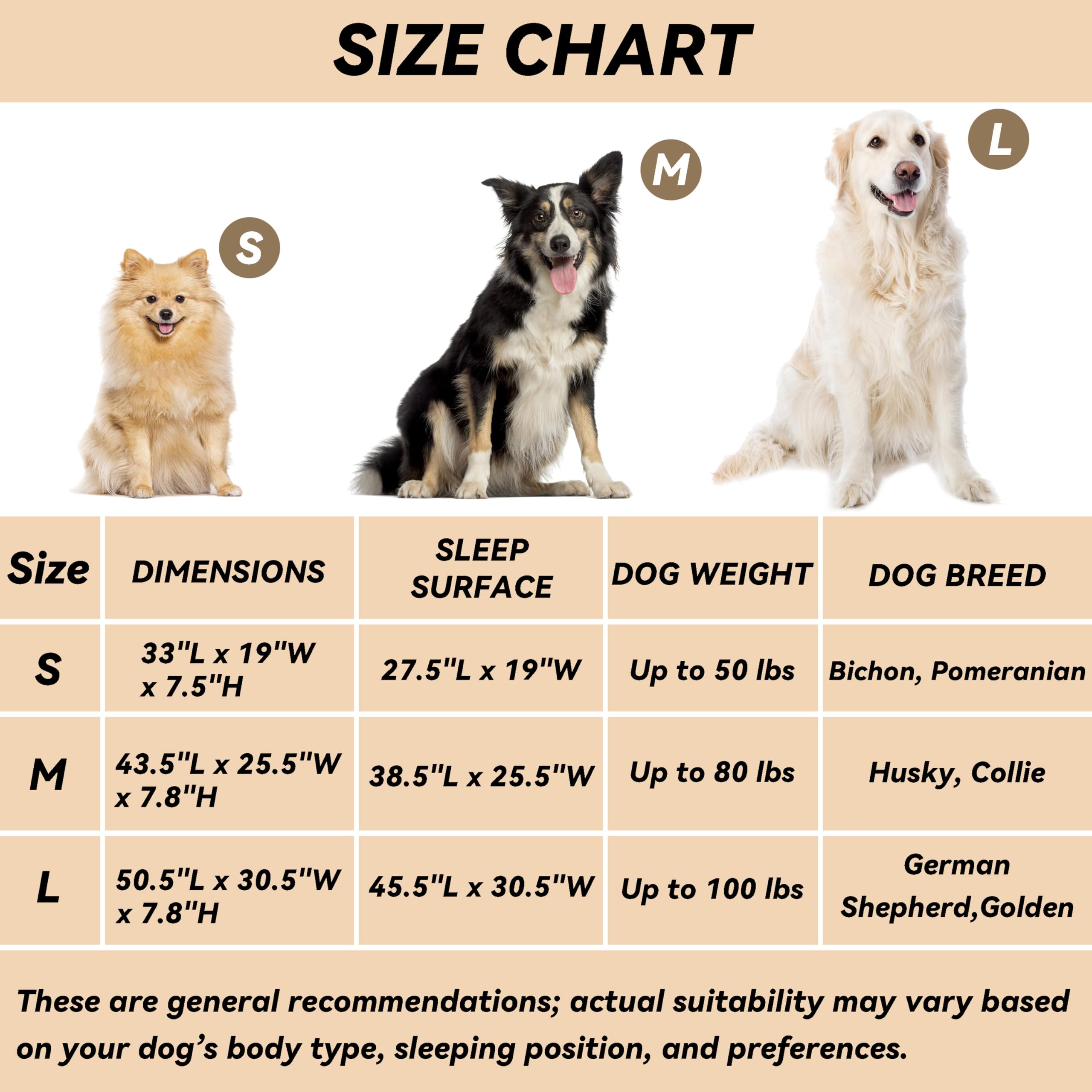 PHYEX Cama elevada para perro con capacidad de 80 libras para mascotas grandes