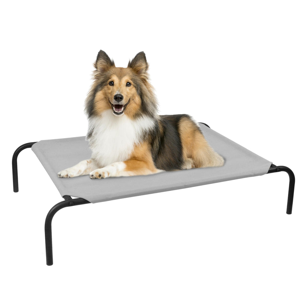 PHYEX Cama elevada para perro con marco metálico resistente, soporte estable para descanso seguro