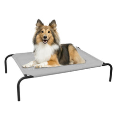 PHYEX Cama elevada para perro con marco metálico resistente, soporte estable para descanso seguro