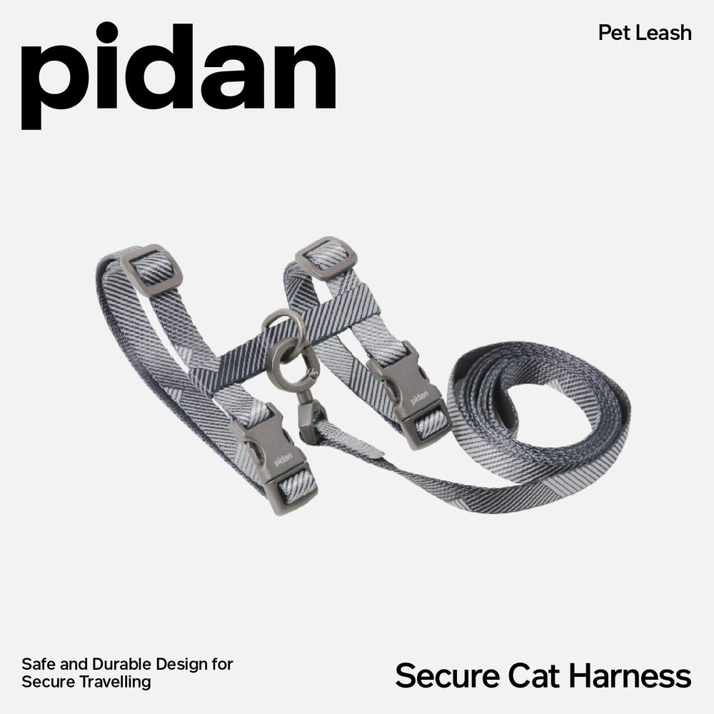 Pidan arnés gato ajuste lateral gris, diseño seguro para salidas