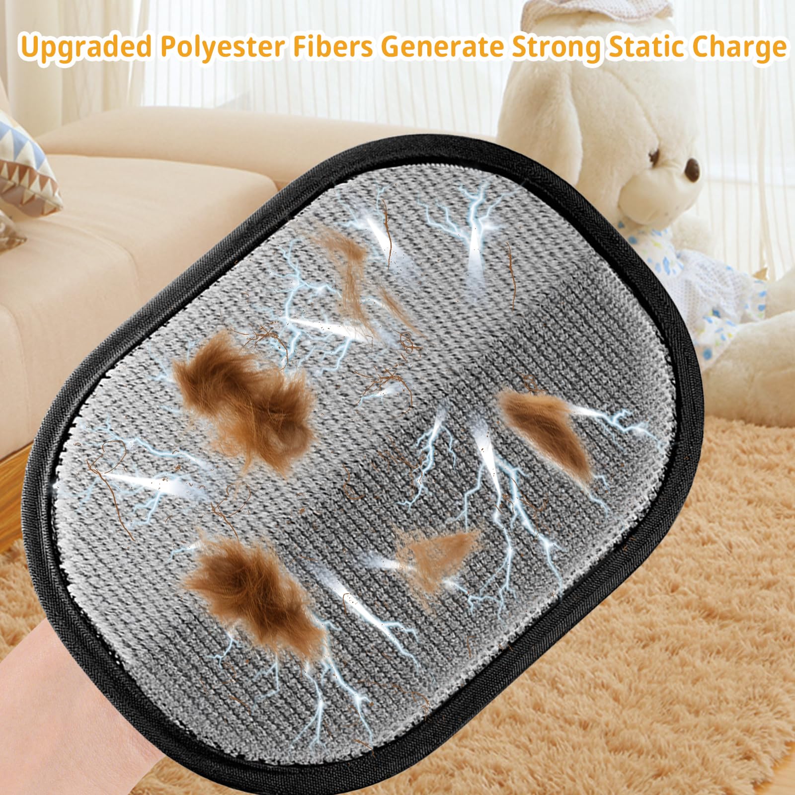 Piecelife guante electrostático: pelo de perro removido en pocas pasadas.