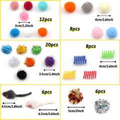 Pietypet bolas pom-pom suaves para capturar la atención del gato.