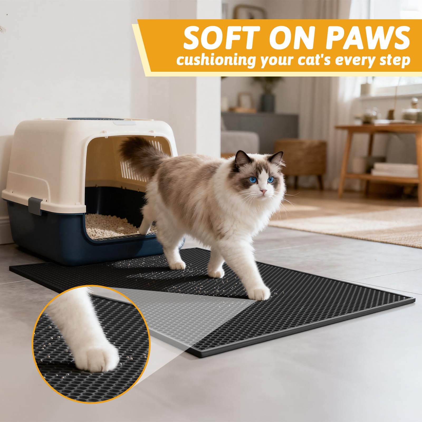 Pieviev alfombrilla suave para las patas de gato aporta comodidad al pisar.