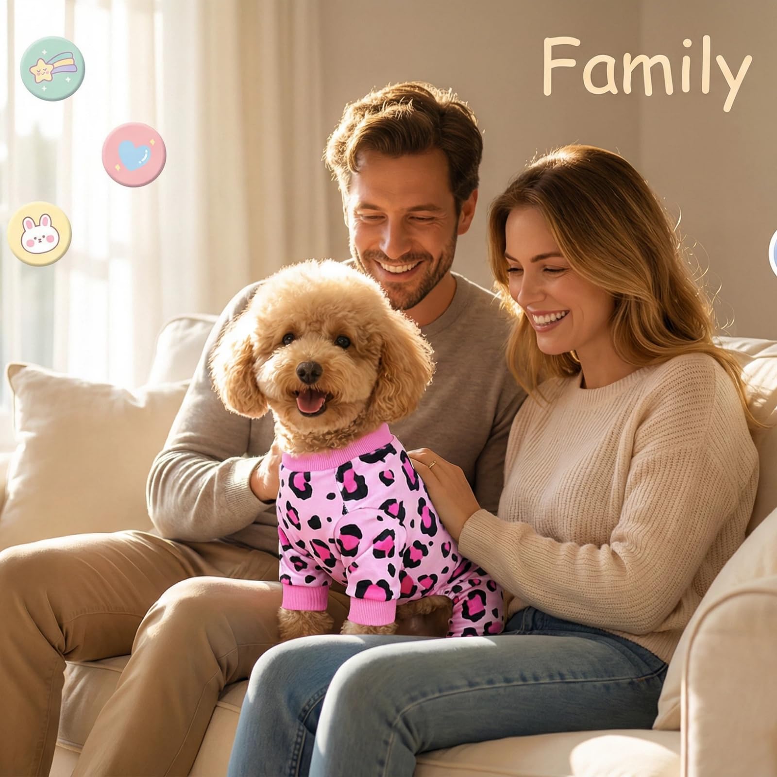 Pijamas para perros calma, cintura elástica para ponérselo con facilidad.