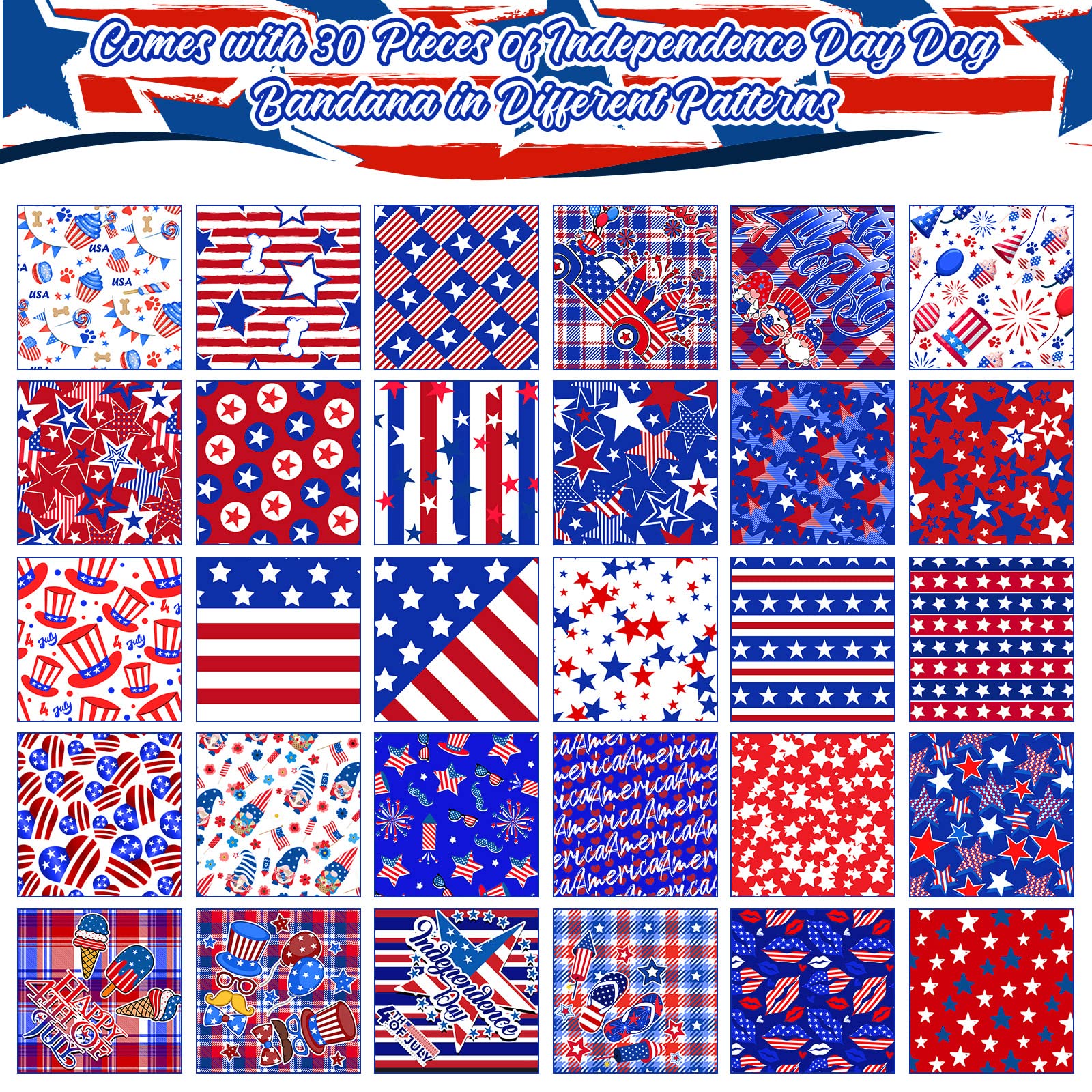 Bandana para perro Piklodo con bandera americana para eventos