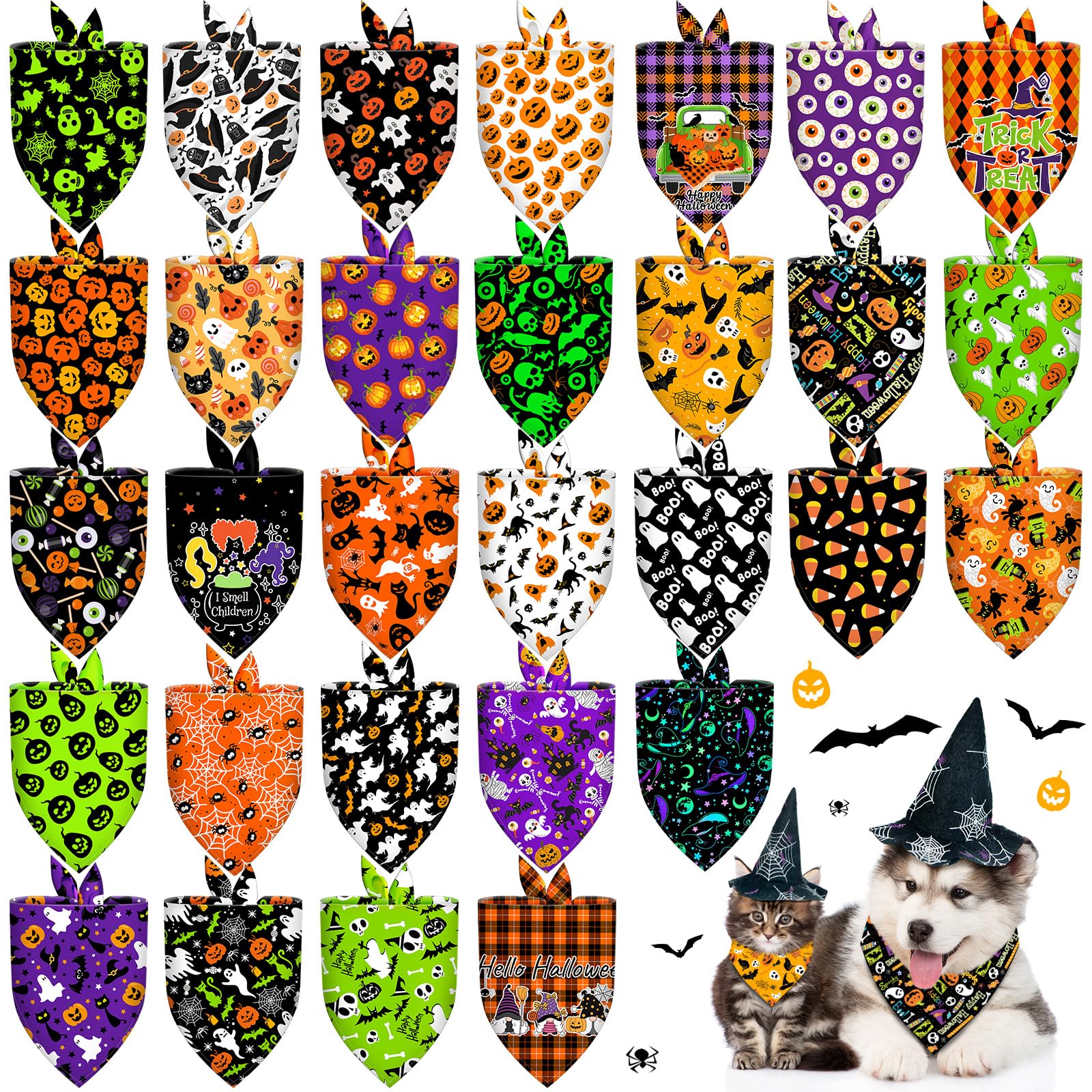 Bandanas Halloween Piklodo con calabaza, ideal para salidas festivas.