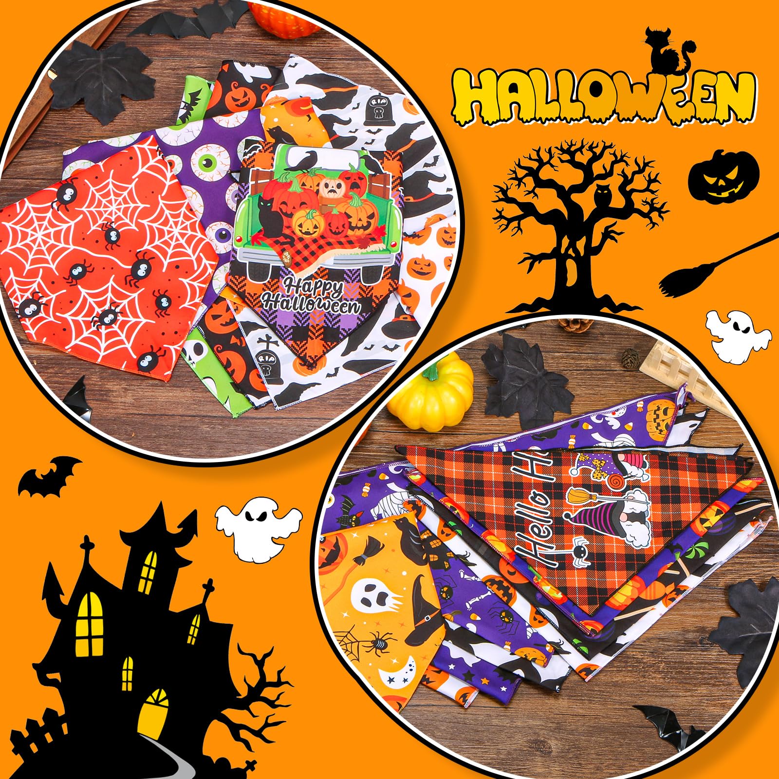 Bandanas Halloween Piklodo con duende, diseño único para destacar.