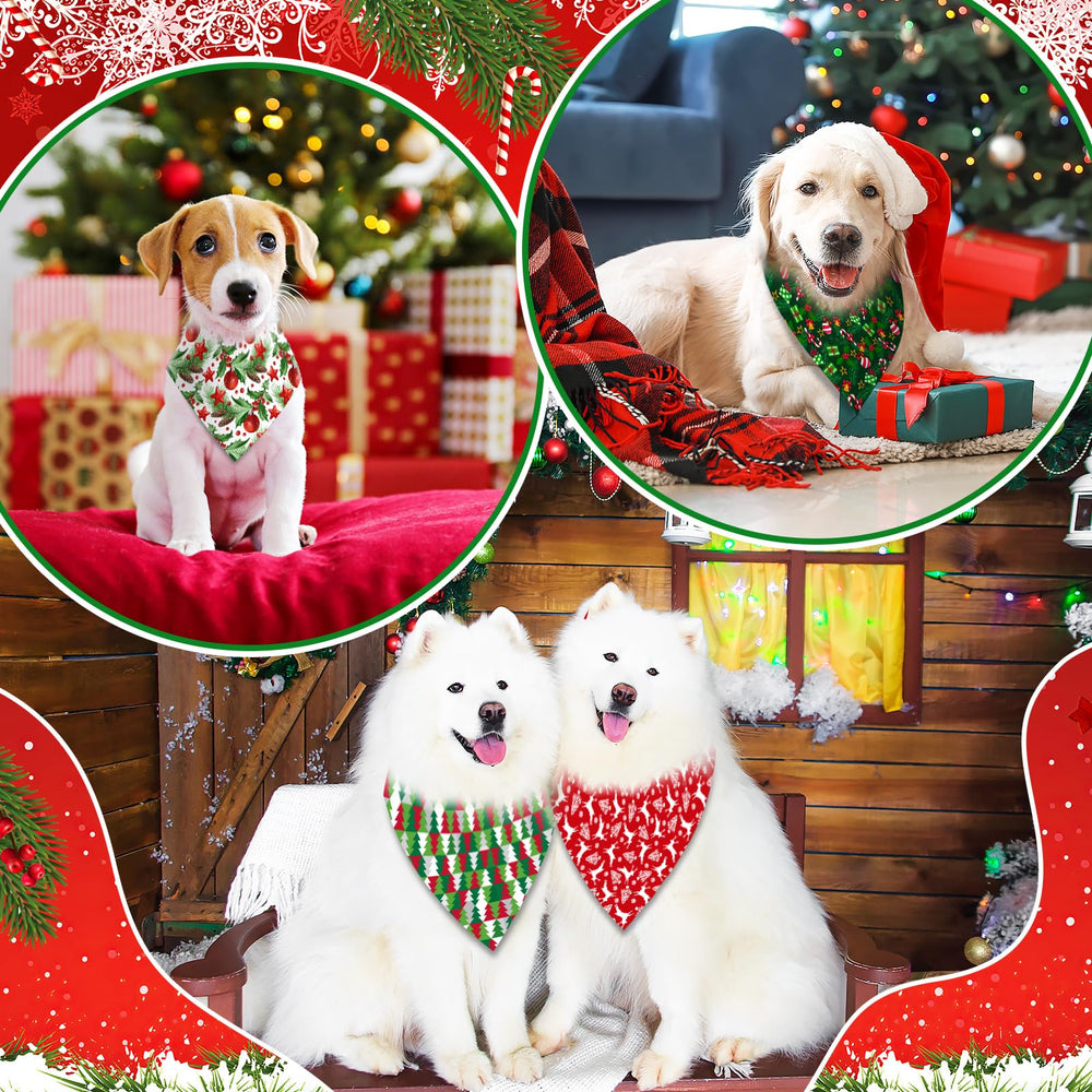 Piklodo bandanas navideñas para perro, diseños festivos como árbol y Santa para la foto.