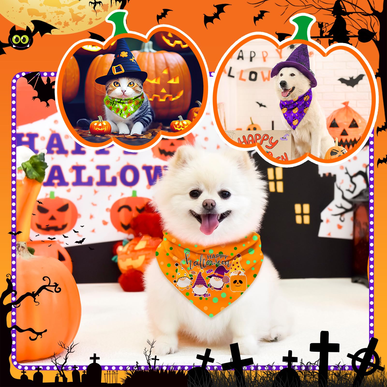 Bandanas Piklodo para perros con patrones variados para looks festivos