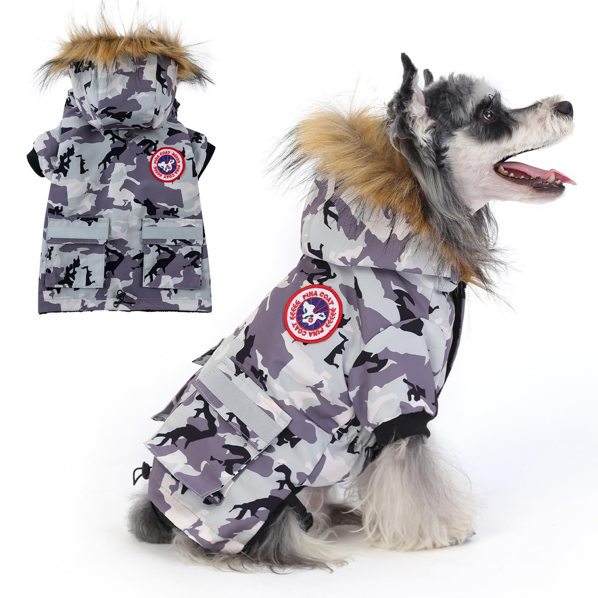 Capa para perros pequeños de Pina, vista frontal y ajuste cómodo