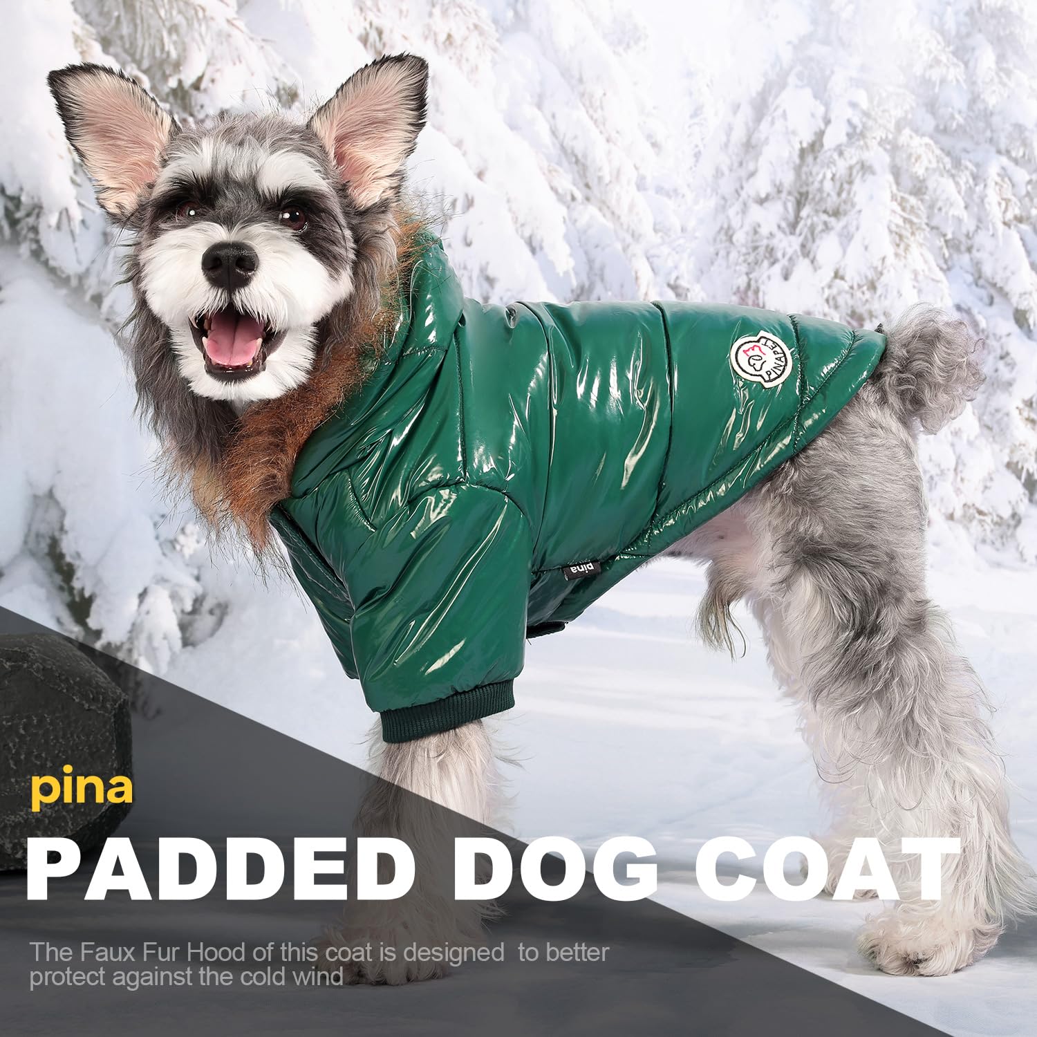 PINA chaqueta perro capucha pelo falso grande ofrece mayor abrigo