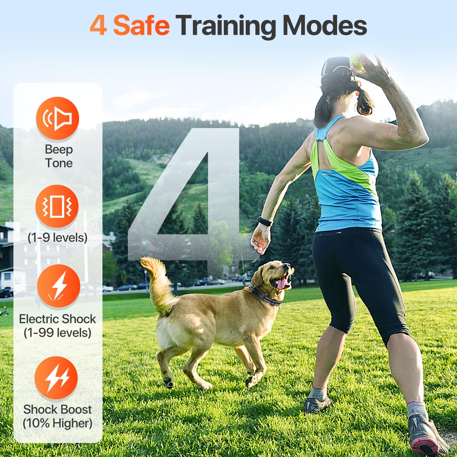 PINCOFIO collar de entrenamiento impermeable IP68 para uso bajo lluvia y charcos.