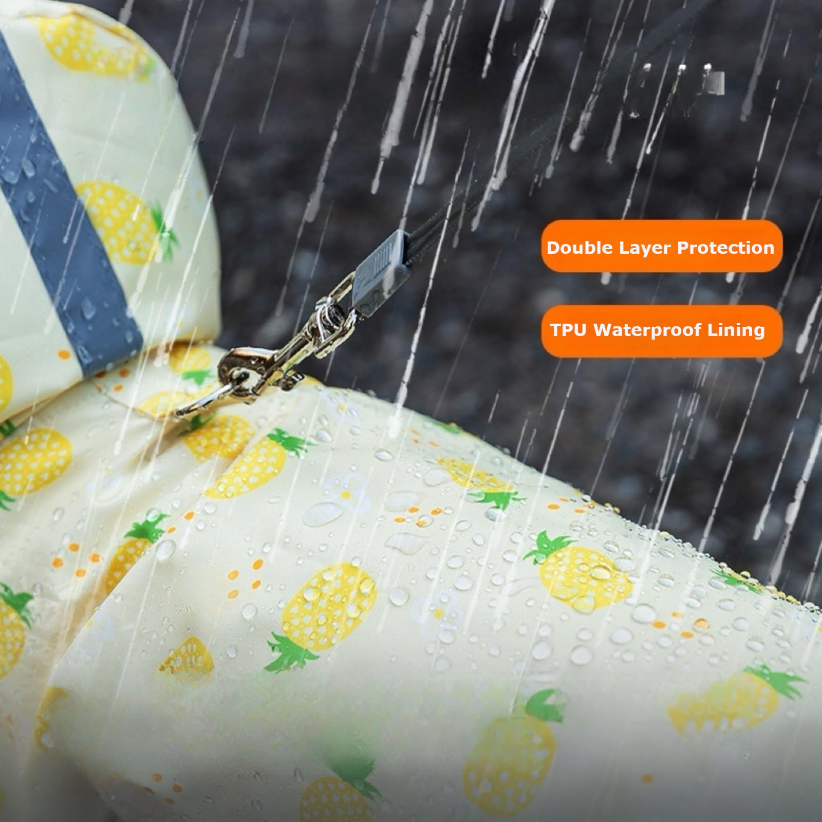 Pineapple botas de lluvia integradas con correa para evitar pérdidas.