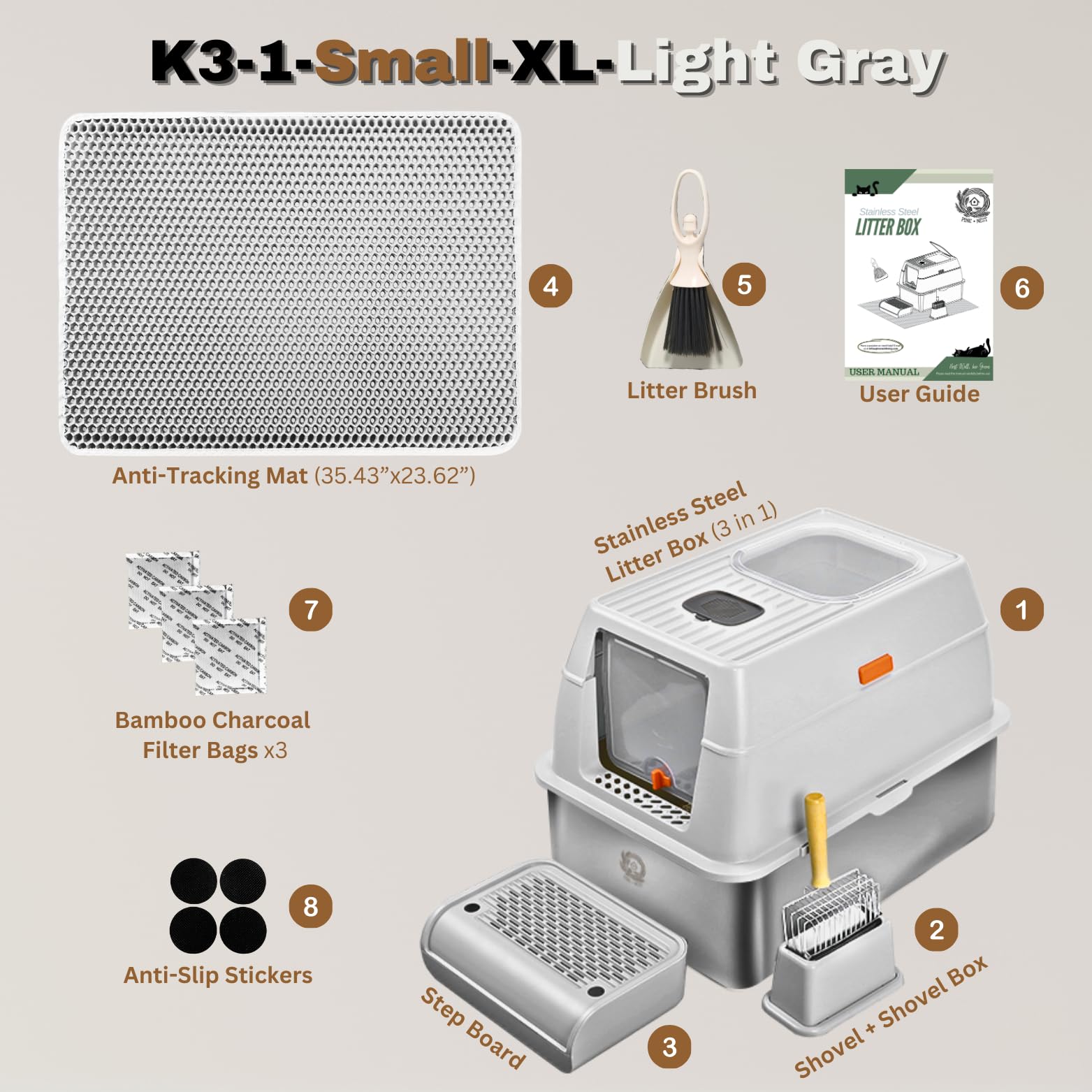 PINENEST XL: filtro de bambú y cepillo para limpieza y aroma suave
